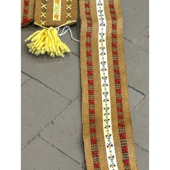 Vintage Hanging Fabric Handmade Yard Stick Ruler Holders Set of 6 - Picture 6 of 16